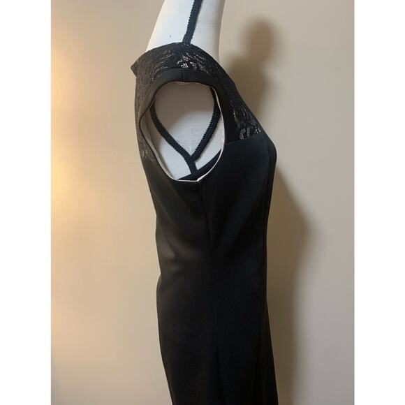Signature By Sangria - Sleeveless Black Dress with Lace - Size 10 - Picture 5 of 5